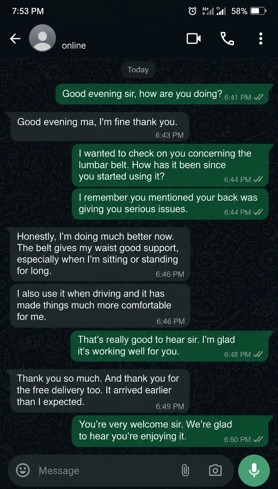 Customer review